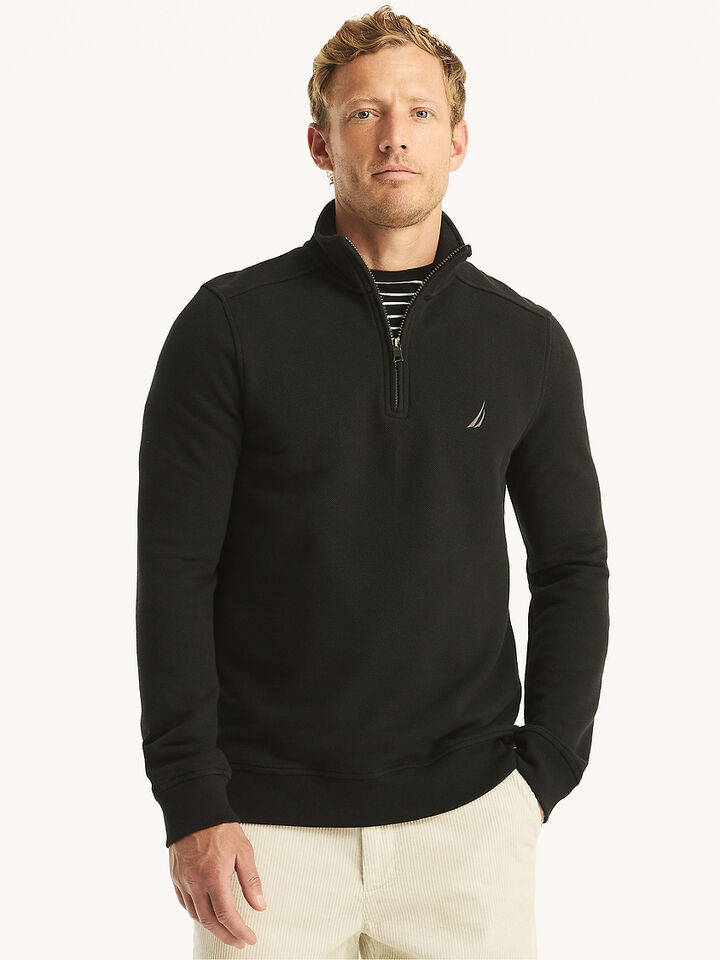 Pique Fleece Regular Fit &frac14; Zip Sweater