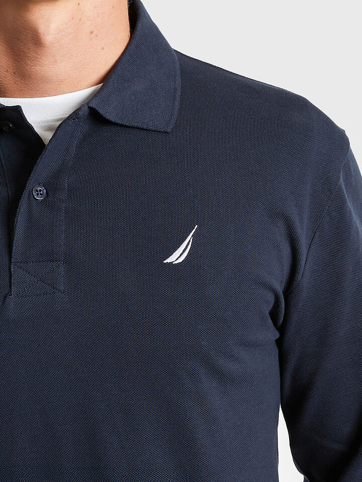 Nautica Essentials Collection Heavyweight Rugby Polo, Dark Navy, hi-res image number 4