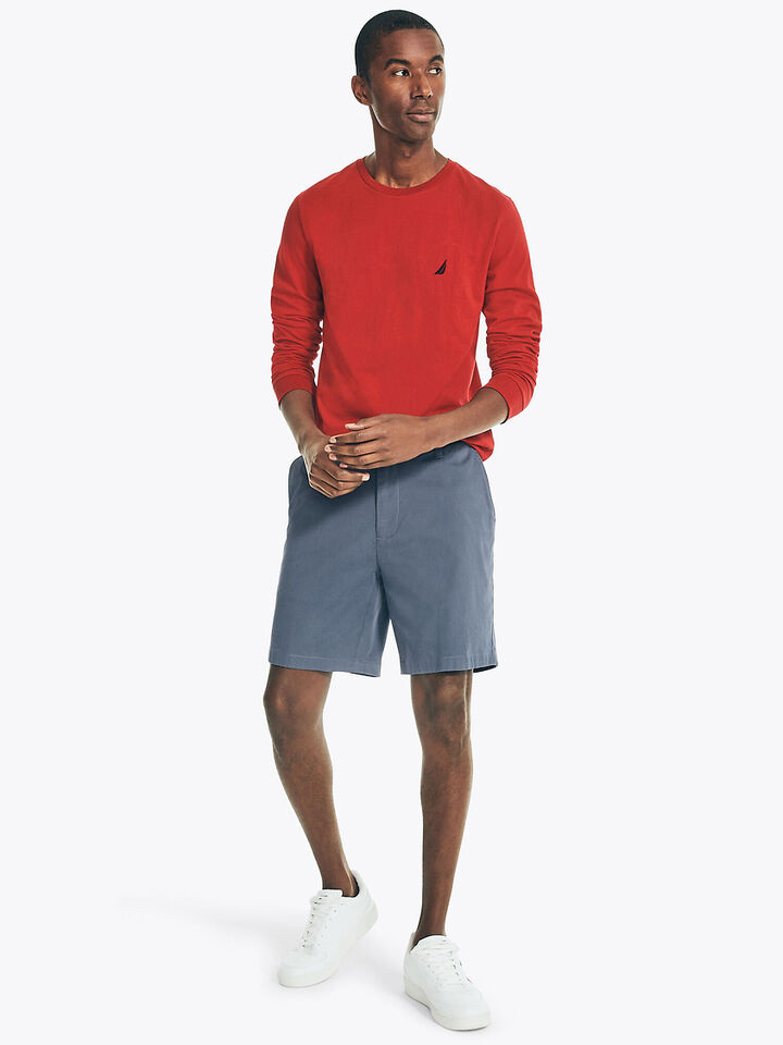 Nautica Essentials Collection Long Sleeve Tee, Nautica Red, hi-res image number 4