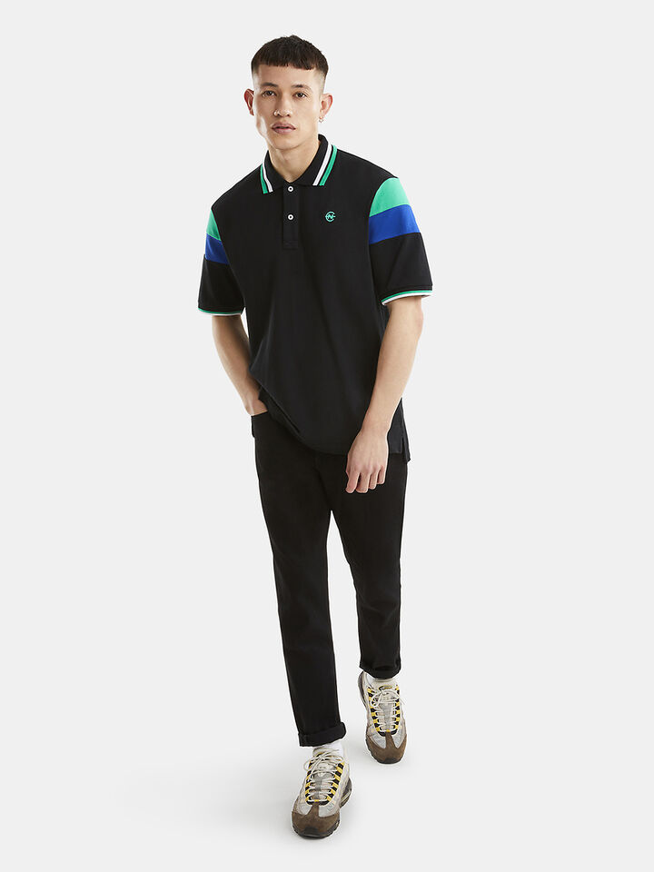 Nautica Competition Pierre Pique Cotton Polo, Black, hi-res image number 3