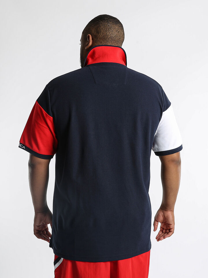 Big & Tall Renford Pique Cotton Polo, Dark Navy, hi-res image number 2