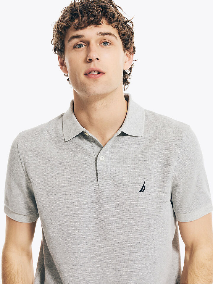 Essentials Regular Fit Pique Polo, Grey Heather, hi-res image number 4