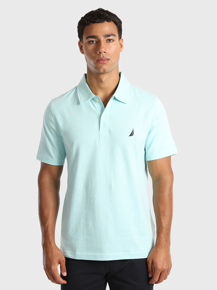 Axel Jersey Cotton Polo, Seawater, hi-res image number 1
