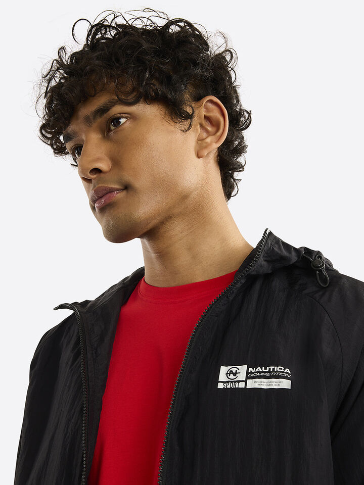 Nautica Competition Port Track Top, Black, hi-res image number 4