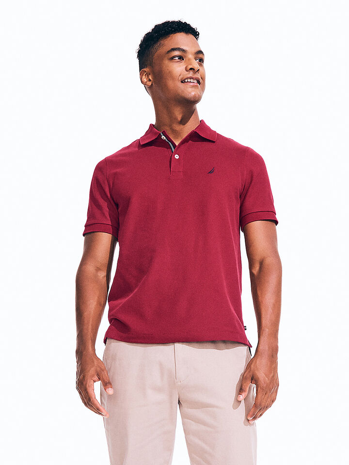 Essentials Regular Fit Pique Polo, Deep Fuchsia, hi-res image number 1