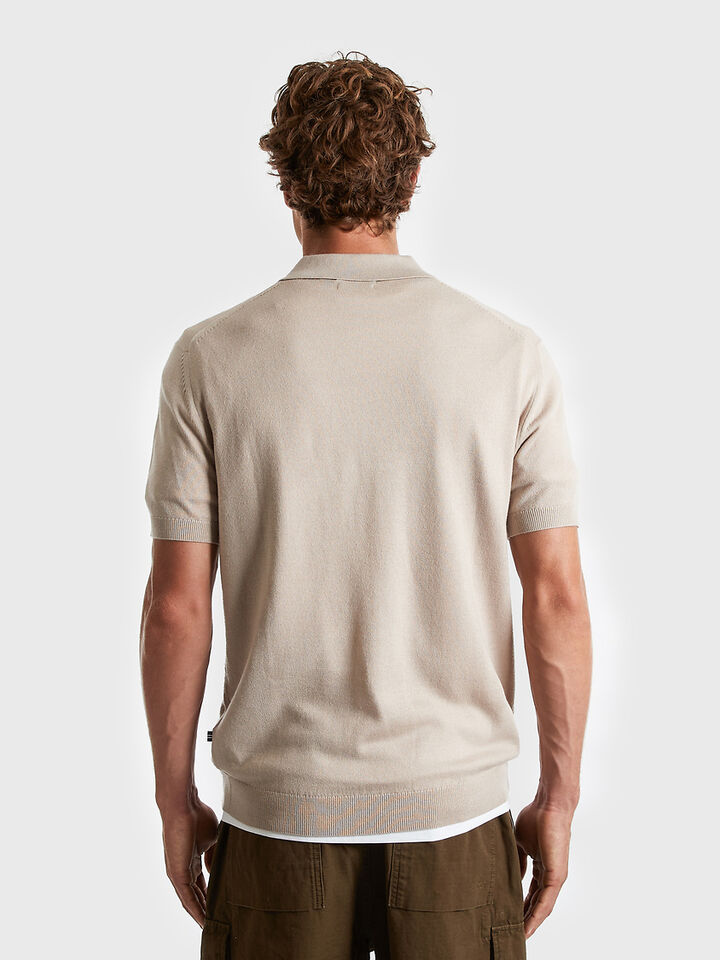 Australian Merino Wool Blend Short Sleeve Polo Knit