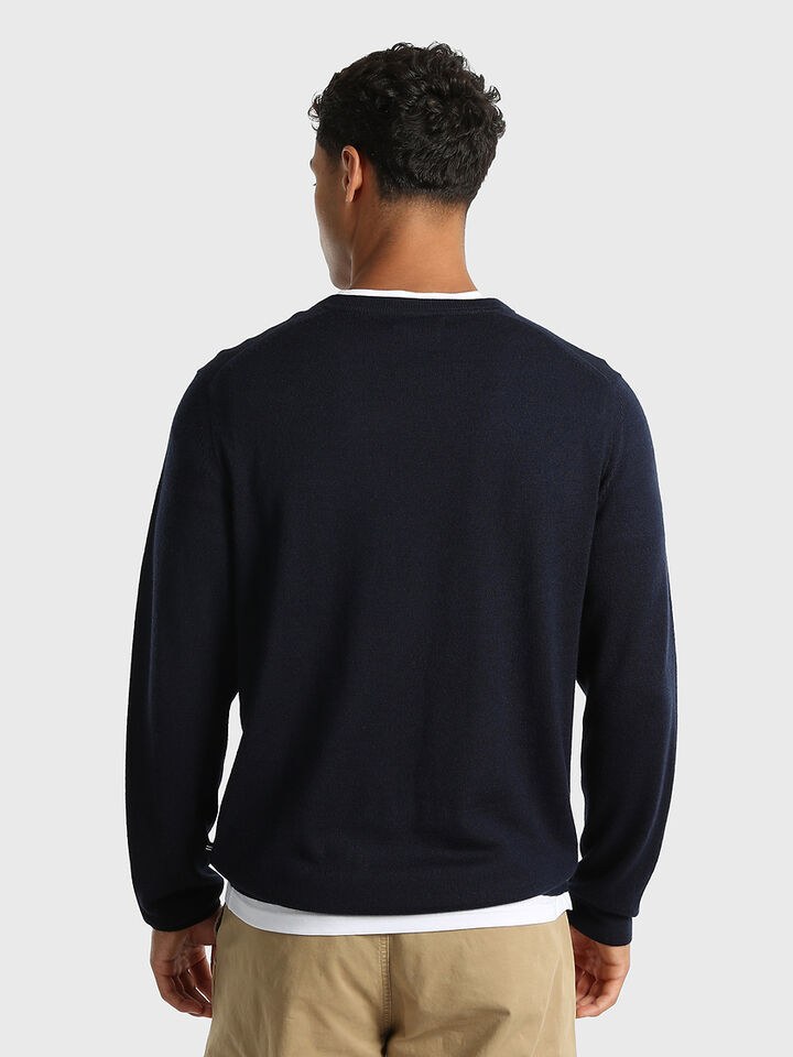 Australian Merino Wool Blend V-Neck Regular Fit Sweater