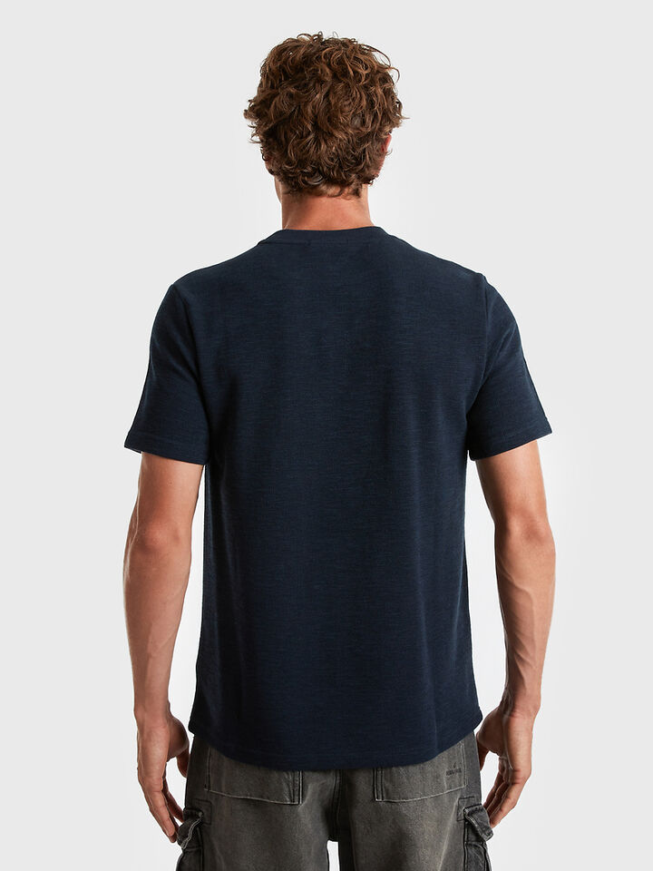 Shield Embroidered Textured T-shirt