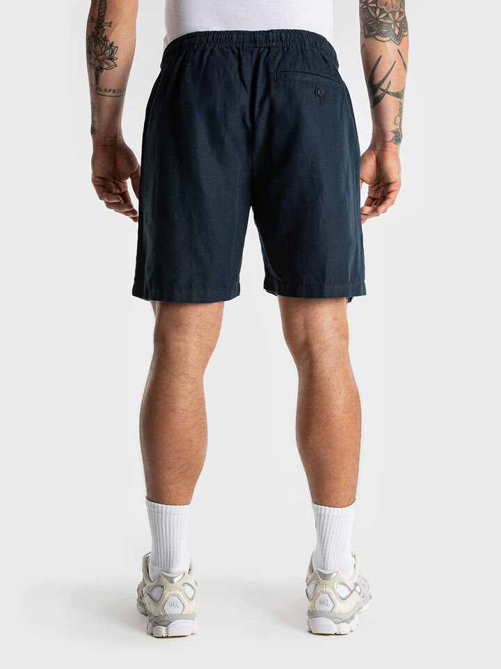 Regular Fit Linen Shorts, Navy Seas, hi-res image number 2