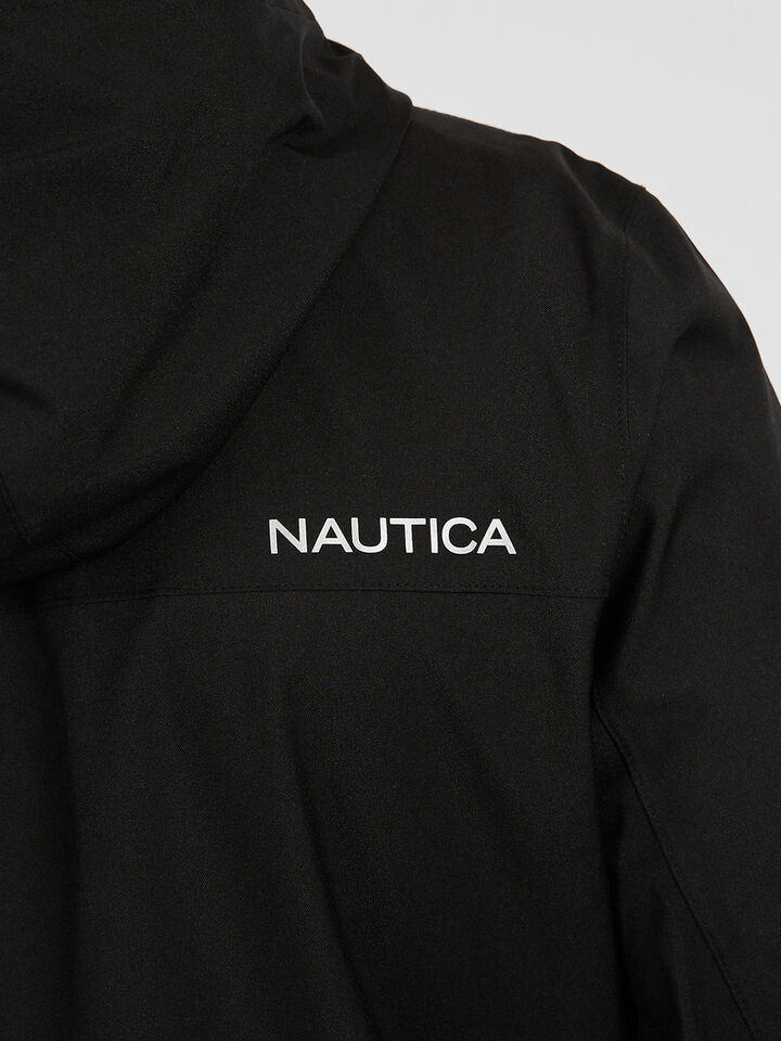 Nautica Essentials Packable Windbreaker Jacket, Black, hi-res image number 3