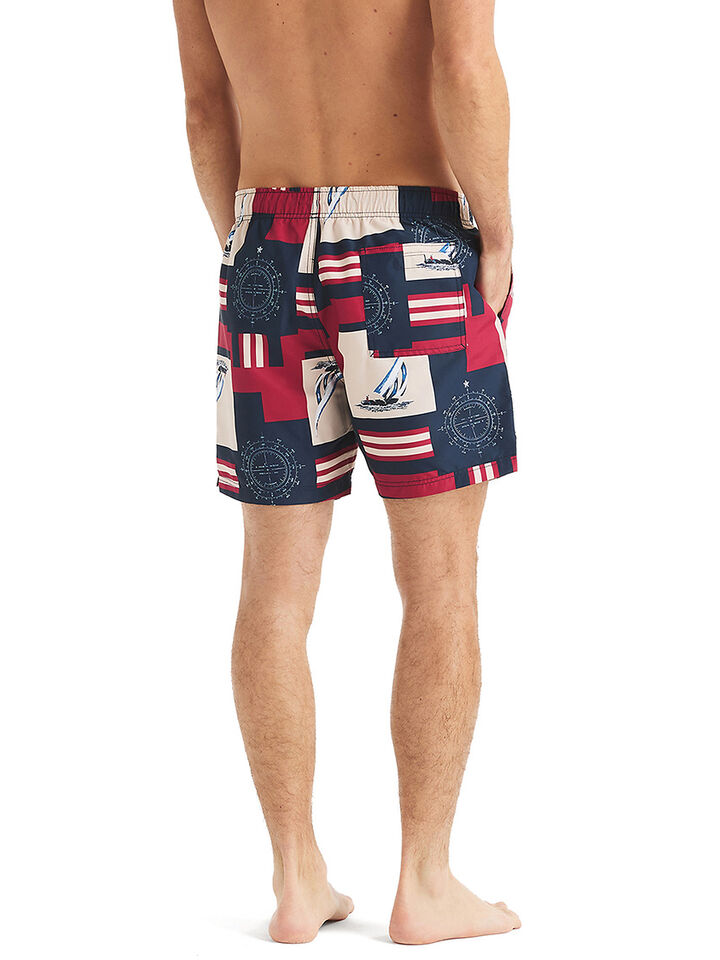 Vintage Sailboat 6" Swim Short, Navy, hi-res image number 2