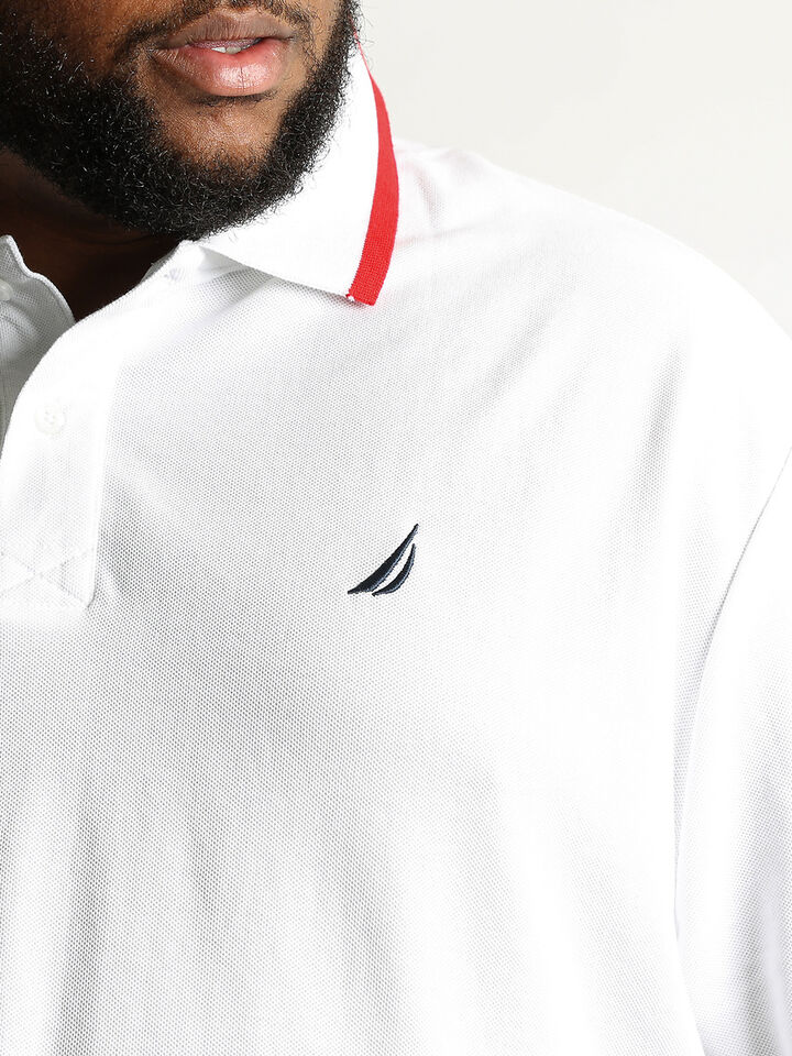 Big & Tall Alecto Pique Cotton Polo, White, hi-res image number 3