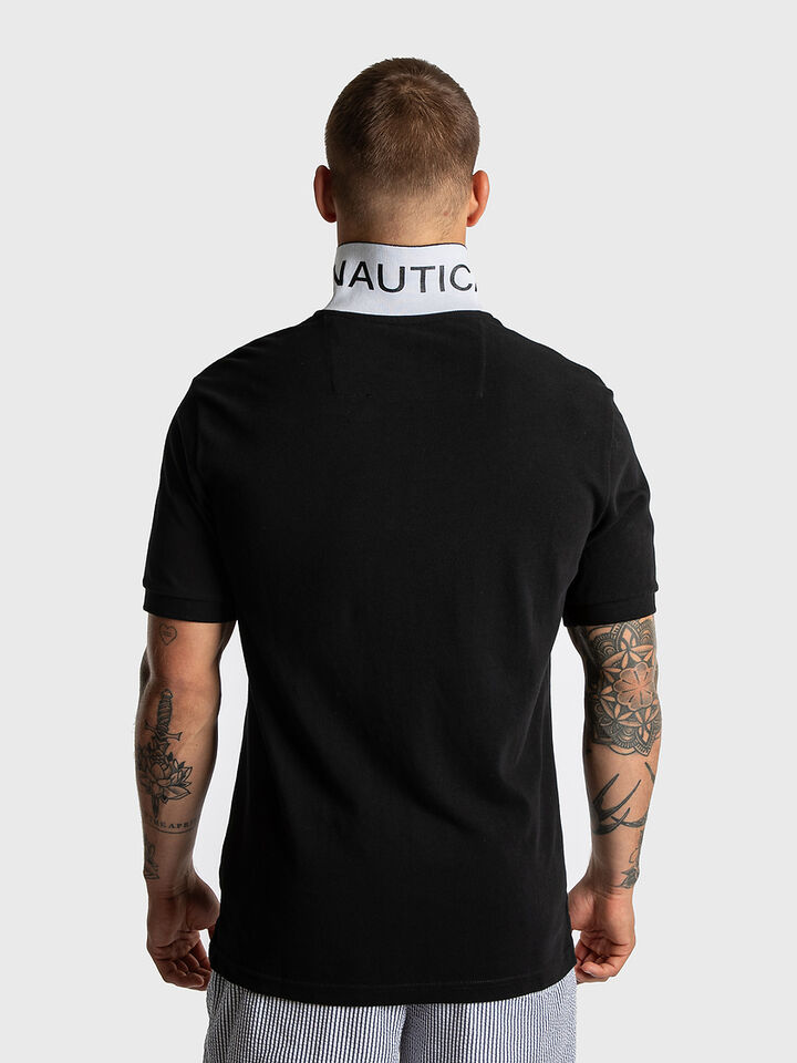 Nautica Essentials Pique Cotton Brent Polo, Black, hi-res image number 5