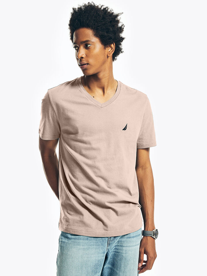 Nautica Essentials Collection Regular Fit Deck Tee, Coaster Camel, hi-res image number 1