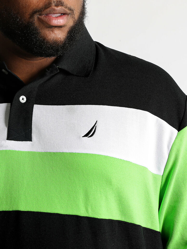 Big & Tall Renford Pique Cotton Polo, Black, hi-res image number 3