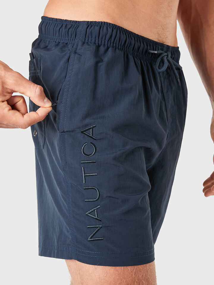 Nautica Essentials Collection 6" Swim Shorts, Dark Navy, hi-res image number 4