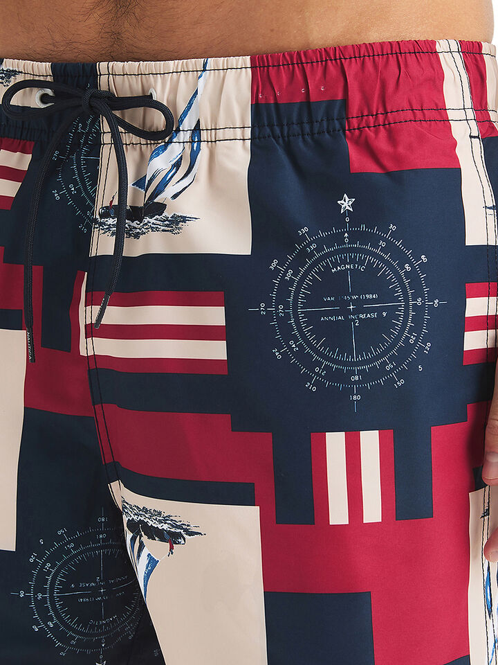 Vintage Sailboat 6" Swim Short, Navy, hi-res image number 4