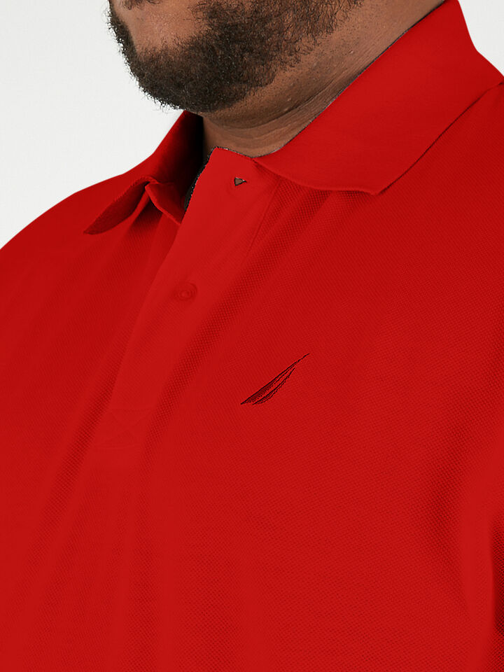 Big & Tall Essentials Pique Cotton Polo, Nautica Red, hi-res image number 3