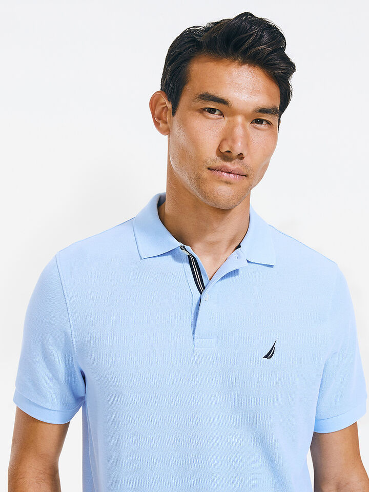 Performance Pique Cotton Polo, Noon Blue, hi-res image number 4