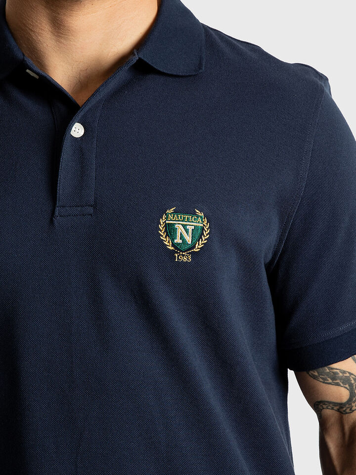 Crest Embroidered Regular Fit Polo, Navy, hi-res image number 3