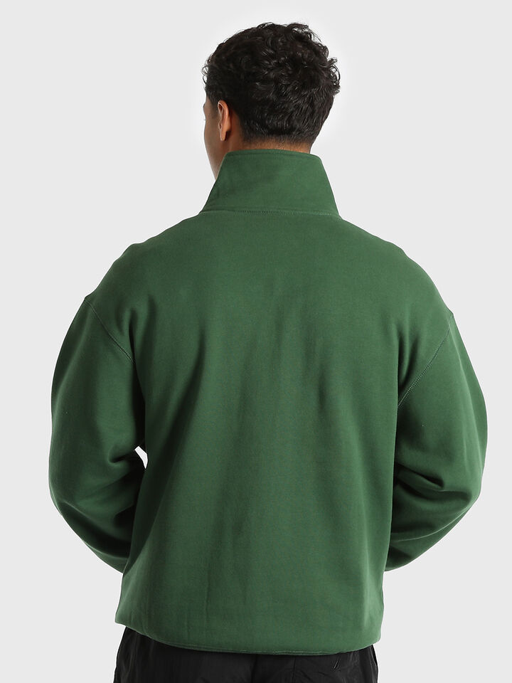 Relaxed Fit Navigate &frac14; Zip Fleece Sweater, Tidal Green, hi-res image number 2