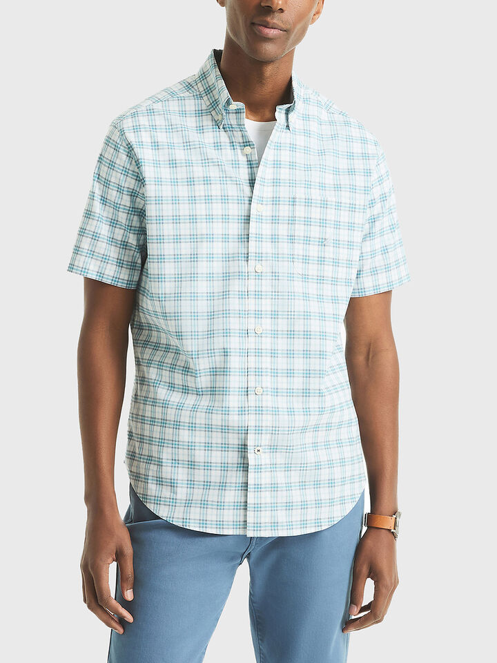 Short Sleeve Tencel Plaid Shirt