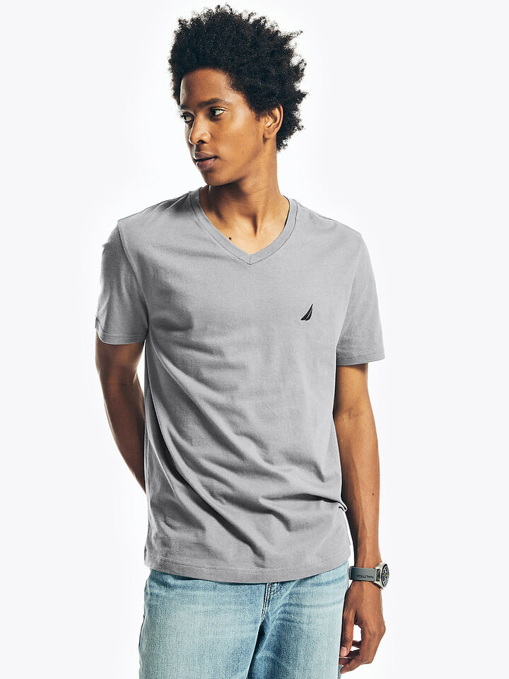 Nautica Essentials Collection Regular Fit Deck Tee, Charcoal, hi-res image number 1