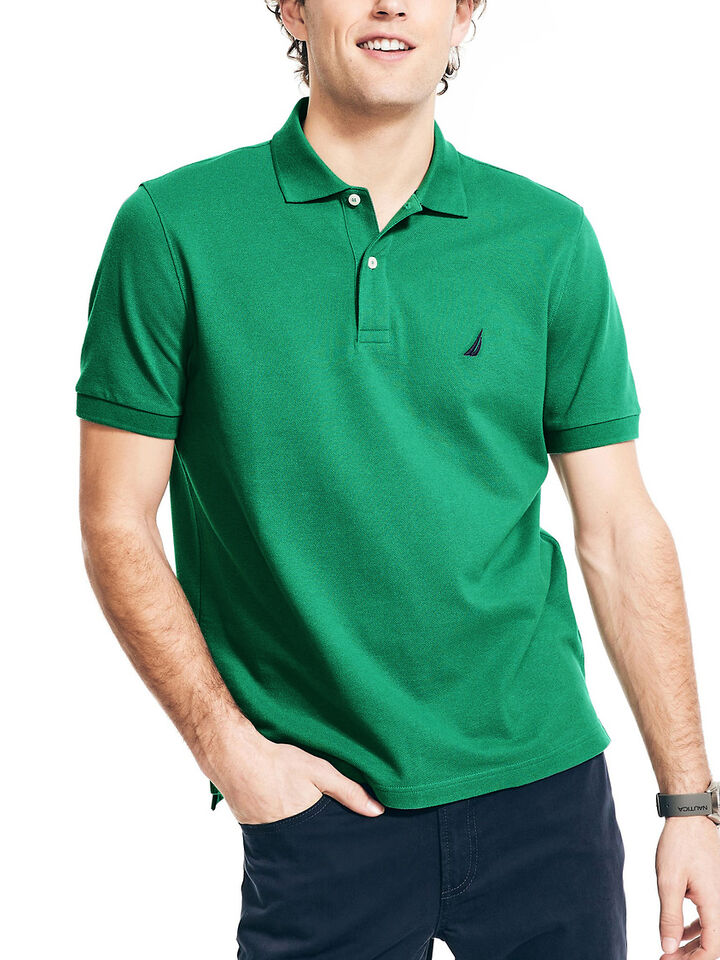 Essentials Regular Fit Pique Polo, Rolling Green, hi-res image number 1