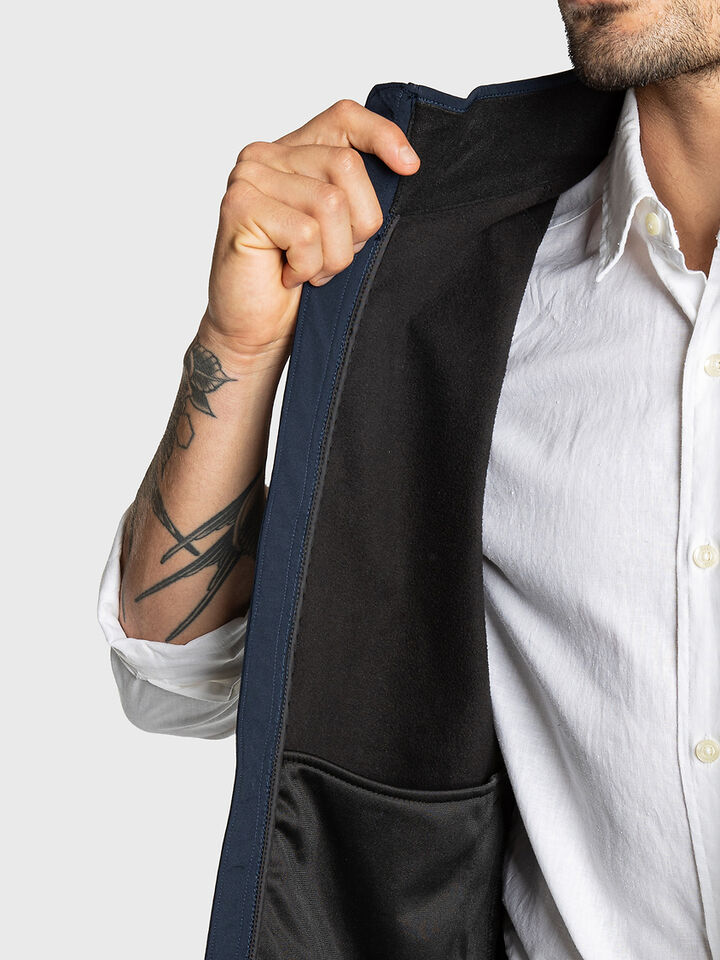 Fleece Lined Regular Fit Soft Shell Vest, Navy, hi-res image number 3