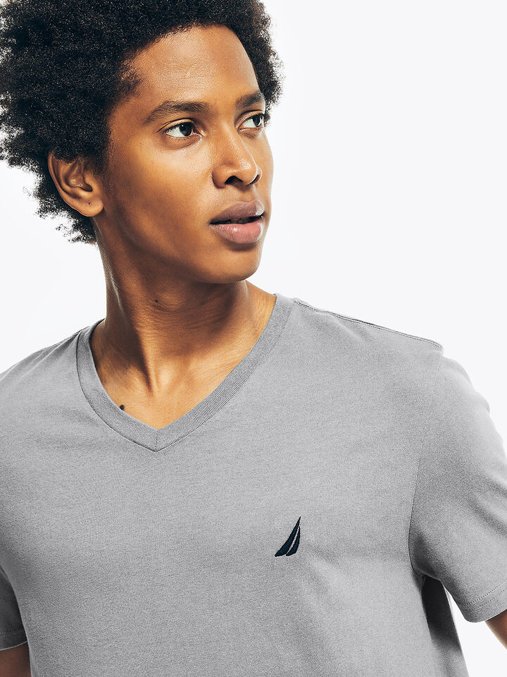 Nautica Essentials Collection Regular Fit Deck Tee, Charcoal, hi-res image number 4
