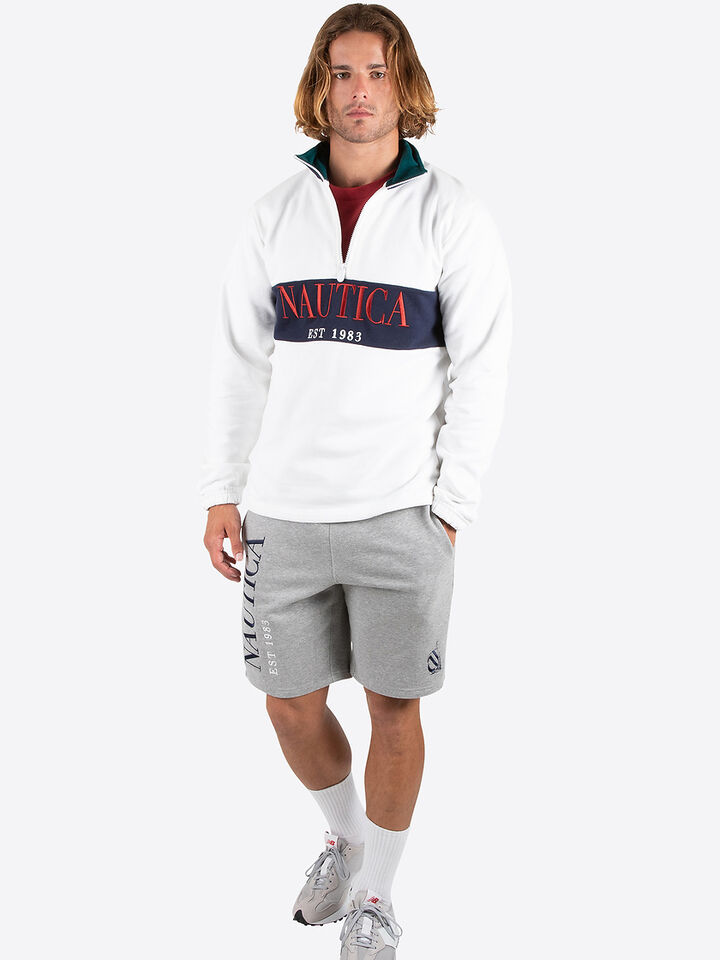 Spinnaker Collection &frac14; Zip Heavyweight Jumper, White, hi-res image number 4