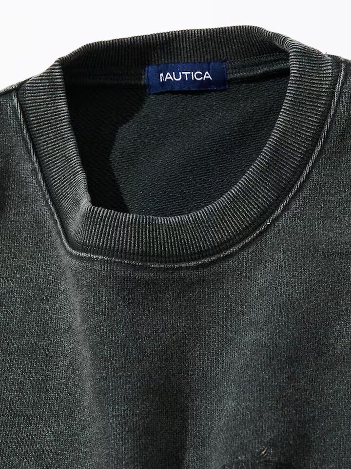 Nautica Japan Bleached Hidden Logo Crew Sweat, Black, hi-res image number 3