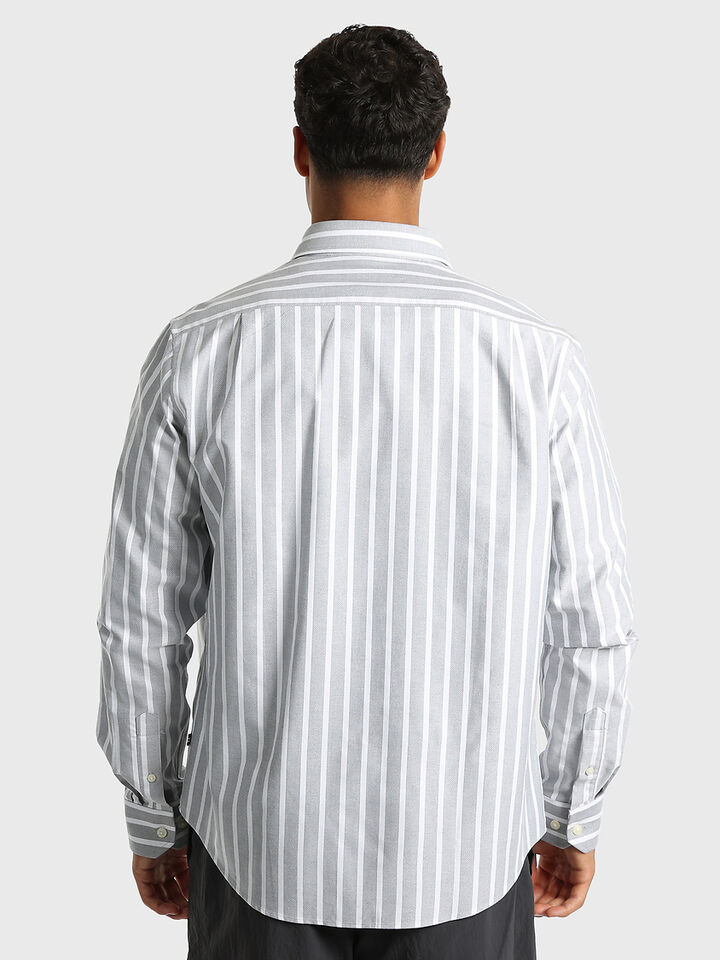 Long Sleeve Stripe Oxford Shirt