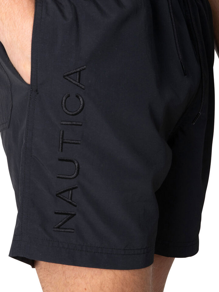 Big & Tall Nautica Essentials Collection 6" Swim Shorts, Black, hi-res image number 3
