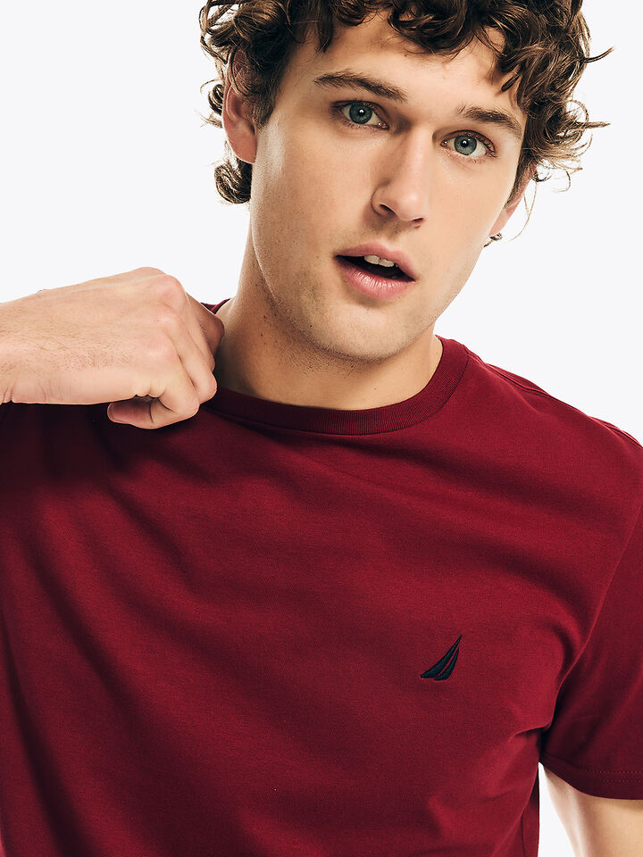Emblem Regular Fit Tee, Shipwreck Burgundy, hi-res image number 4