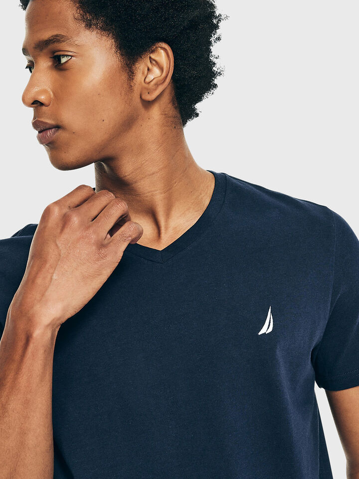Nautica Essentials Collection Deck Tee, Navy, hi-res image number 3