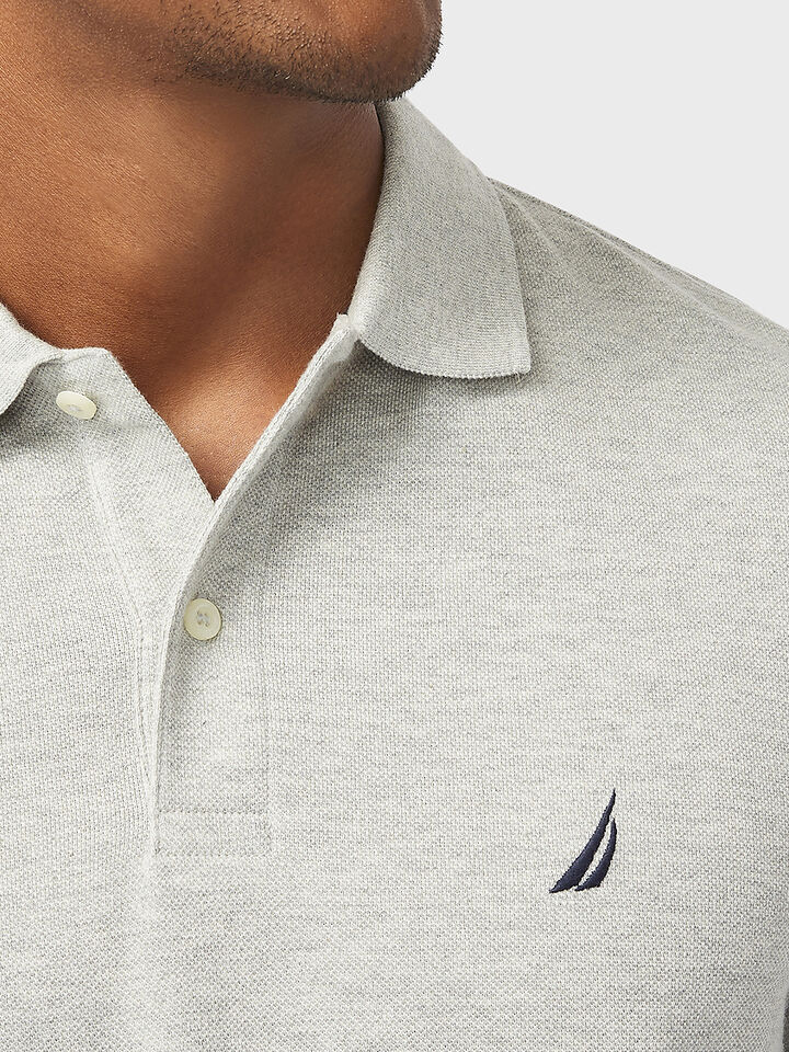 Big & Tall Essentials Pique Cotton Polo, Grey Heather, hi-res image number 4