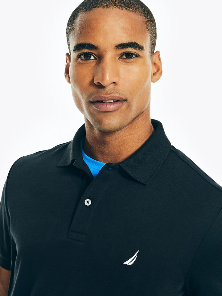 Nautica Essentials Interlock Slim Fit Polo, True Black, hi-res image number 4