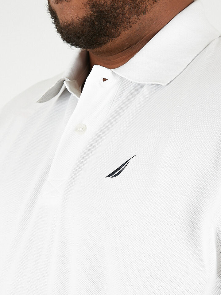 Big & Tall Essentials Pique Cotton Polo, Bright White, hi-res image number 3