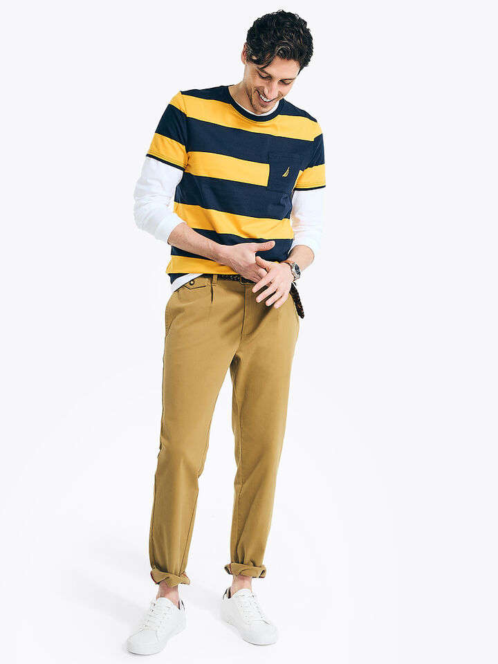 Striped Regular Fit Tee, Navy Seas, hi-res image number 3