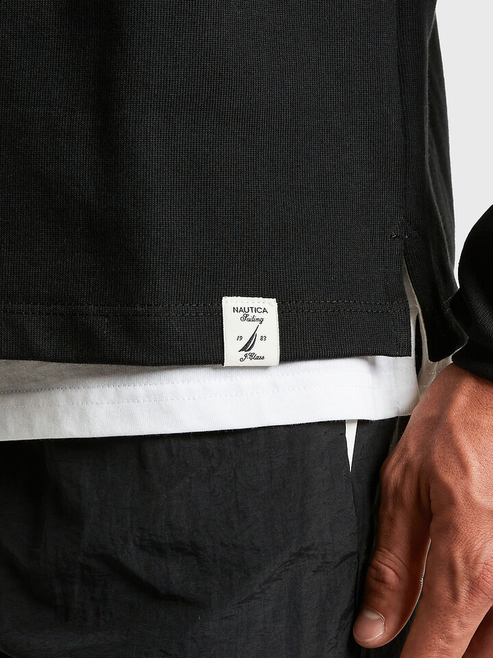 Shield Cut & Sew &frac14; Zip Regular Fit Sweater, Black, hi-res image number 4