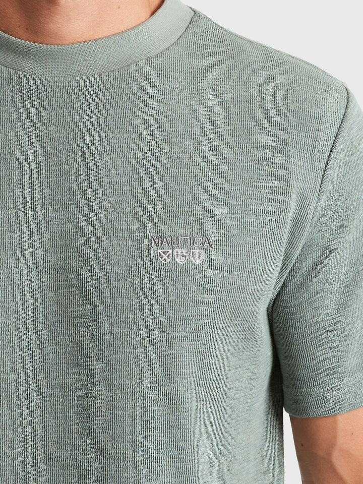 Shield Embroidered Textured T-shirt, Sage, hi-res image number 3