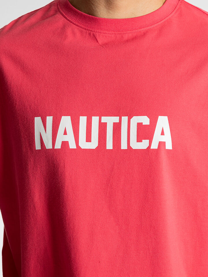 Box Fit Heavyweight Cotton Logo T-shirt, Bright Fuchsia, hi-res image number 3