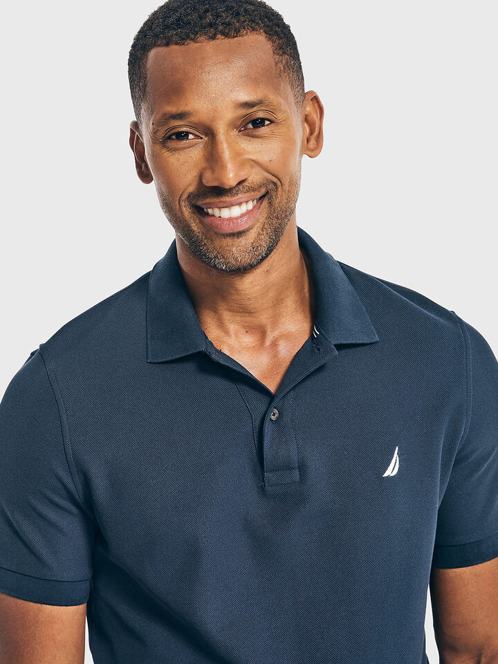 Essentials Regular Fit Pique Polo, Navy, hi-res image number 3