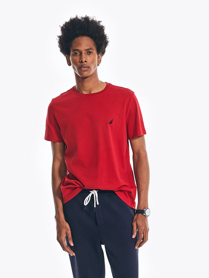 Emblem Regular Fit Tee, Tango Red, hi-res image number 1