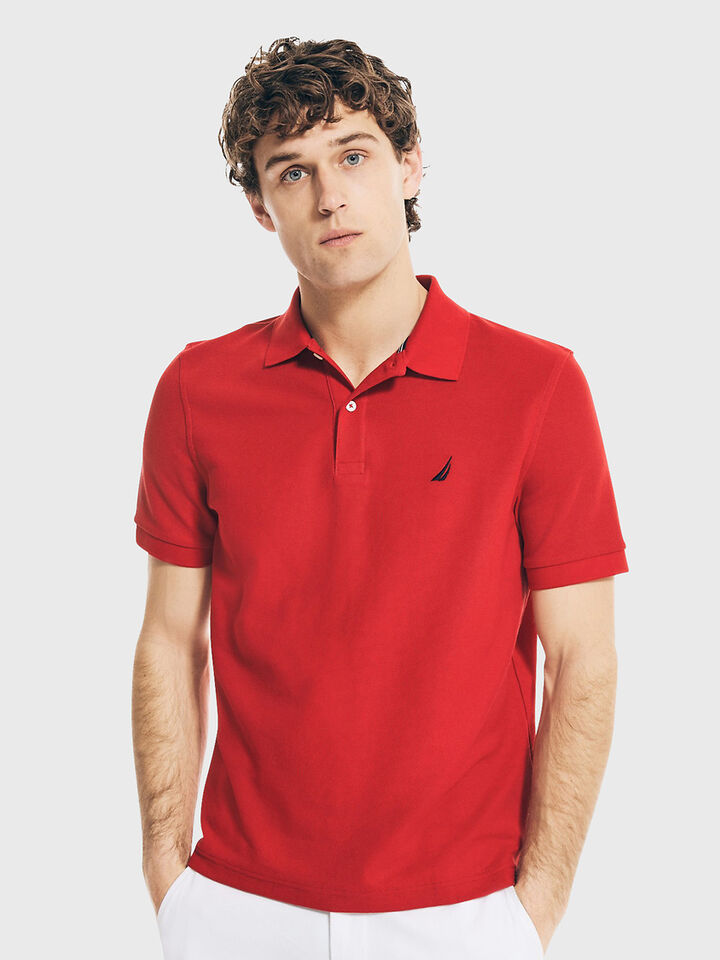 Essentials Regular Fit Pique Polo, Red, hi-res image number 1