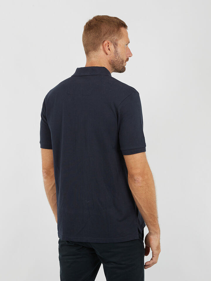 Nautica Essentials Pique Cotton Brent Polo, Dark Navy, hi-res image number 5