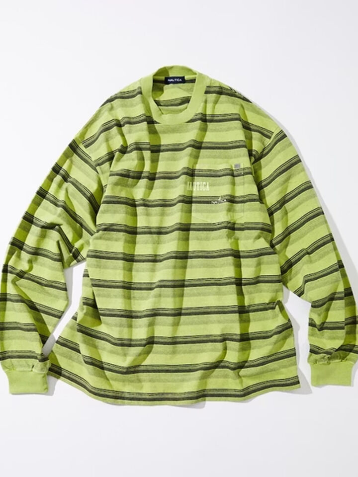 Nautica Japan Pigment Dyed Striped Border LS Tee