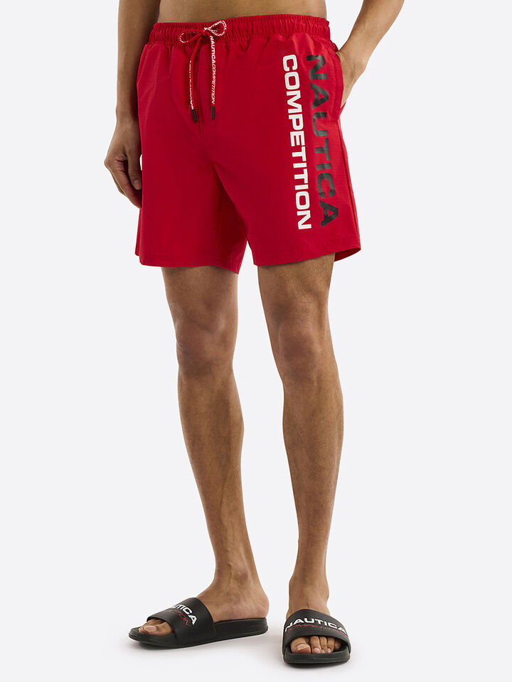Nautica Competition Ramses 6" Swim Short, True Red, hi-res image number 1