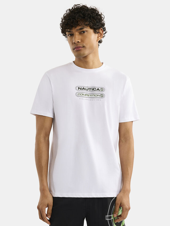 Nautica Competition Inver Regular Fit T-Shirt, White, hi-res image number 1